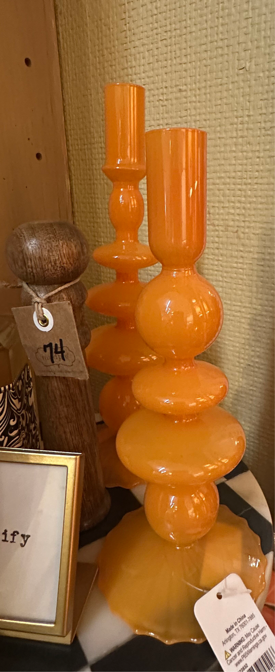 Glass Candlesticks- Barnes