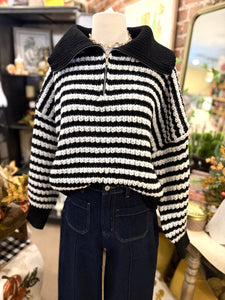 Black & White Knit Pullover