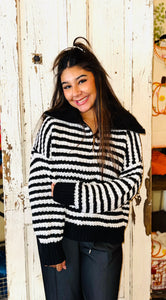 Black & White Knit Pullover