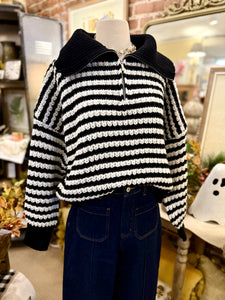 Black & White Knit Pullover